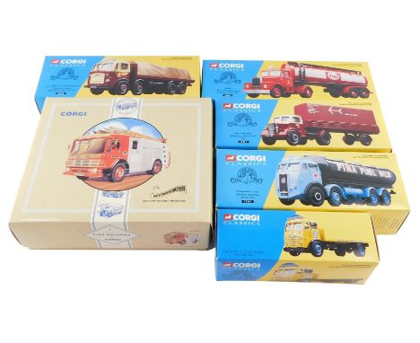 Corgi Classics die cast vintage lorries, comprising Blue Circle Cement, 12501., Fina Fuel Oils, 27201., Esso, 16302., British
