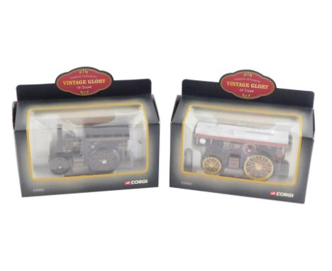 Two Corgi die cast vintage Glory of Steam replicas John Fowler &amp; Company (Leeds) Ltd, comprising a Super Lion Showman's E