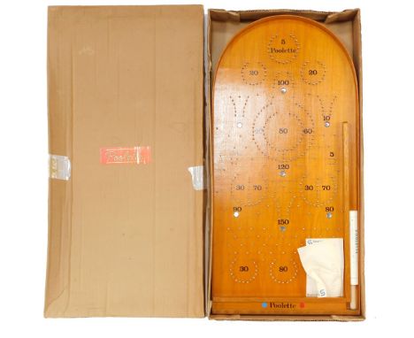 A Poolette Bagatelle game, with instructions, boxed.