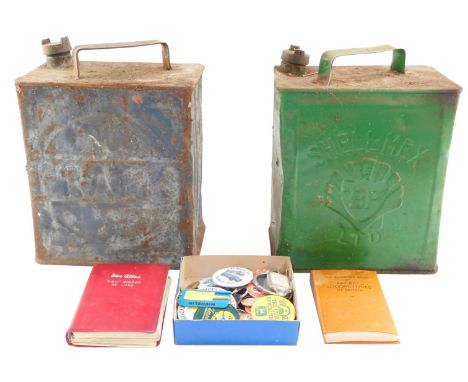 Shell &amp; Pratts petrol cans, Ian Allan ABC of British Railways, Locomotive, combined volumes parts 1-4, and The Observer's