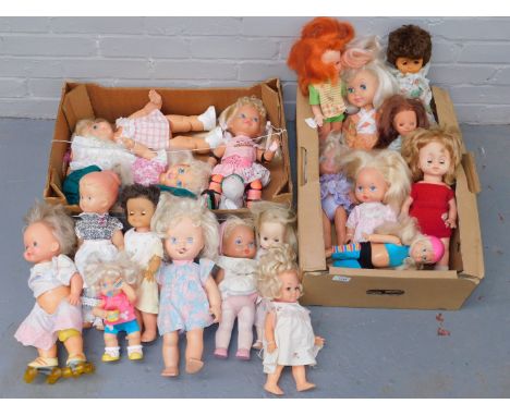 A group of plastic dolls, to include set with roller skates, one marked Palitoy, and various others. (2 boxes) 