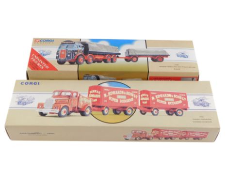 A Corgi Classics die cast Atkinson eight wheel rigid, with trailer and load tennant, 97366., together with a Scammell Highway