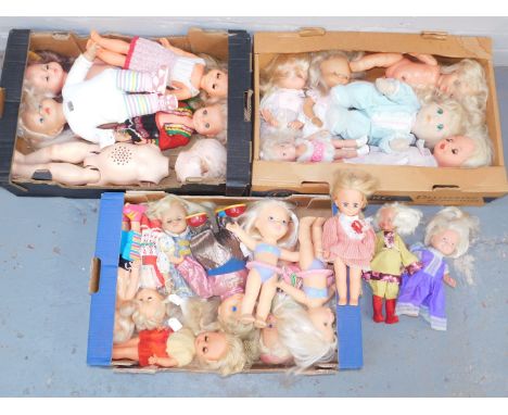 A group of collectors dolls, one with light centre, various part bodies, a Rock and Dancer, mermaid and other dolls. (3 boxes
