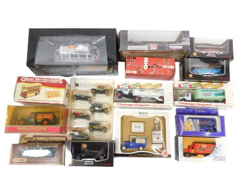 Advertising die cast vintage cars, sports cars and vintage trucks, to include a Reader's Digest six car set., Teachers Highla