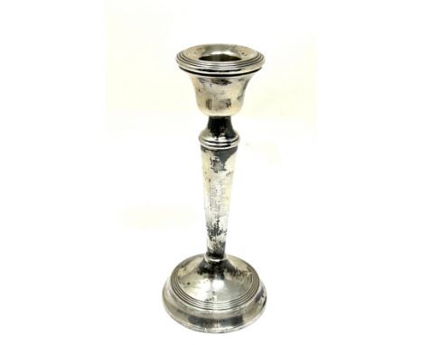 Vintage single silver candlestick measures approx height 17cm