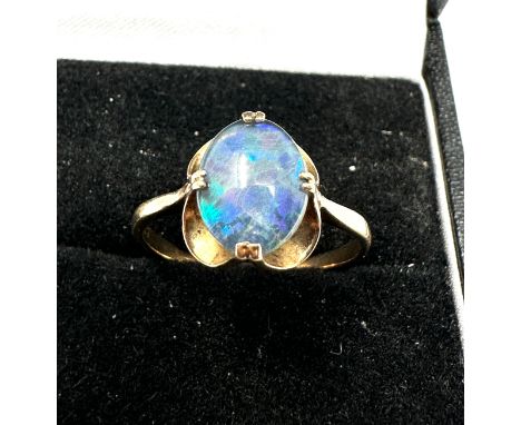 Vintage 9ct gold opal doublet ring weight 1.9g