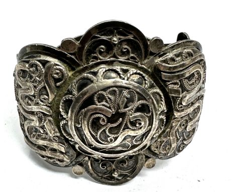 Arabic Calligraphy Silver Hinged Cuff Bracelet tested as silver weight 54g