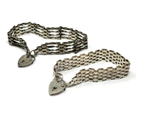2 vintage silver gate bracelets weight 30g