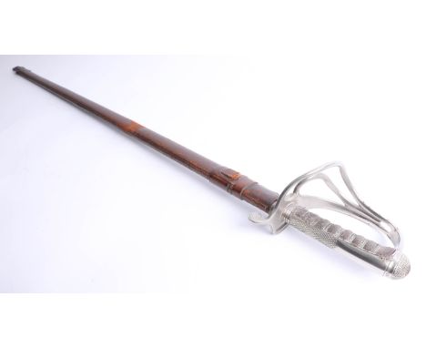 A Geo V army sword, the blade marked Hawks and Co, Piccadilly, London, the blade with etched decoration and Geo V cypher, fur