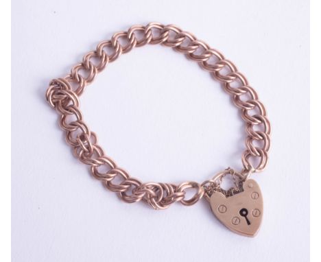 A 9ct gold bracelet, with padlock clasp, together with some compacts and Ronson lighter, 13.8g.