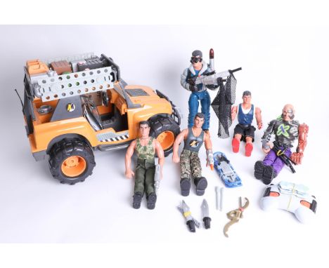 Collection of Action Man including Amazon Tracker vehicle, Polar Trapper, Snarling Dr X etc.