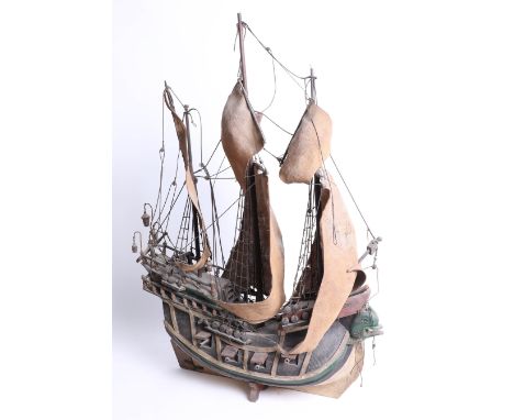 A replica of a Spanish galleon model.