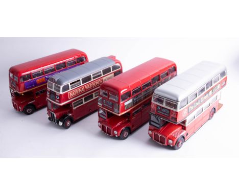 Four Sun Star 1/24 scale model Routemaster buses.