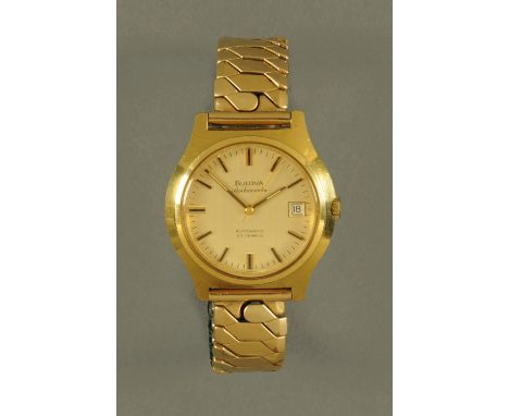 A vintage Bulova Ambassador gentleman's wristwatch, with expanding bracelet.