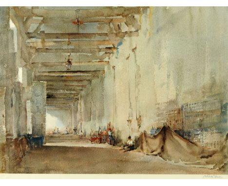 After Sir William Russell Flint, print, interior scene.  52 cm x 67 cm, framed, signed and with stamp.