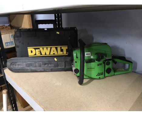 A chainsaw and a De Walt drill