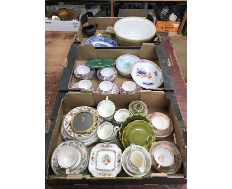 Three trays of assorted china, to include Linthorpe and Spode etc.