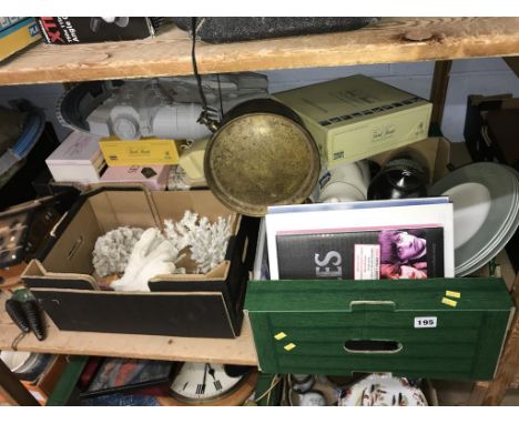 A shelf of assorted, to include a cuckoo clock