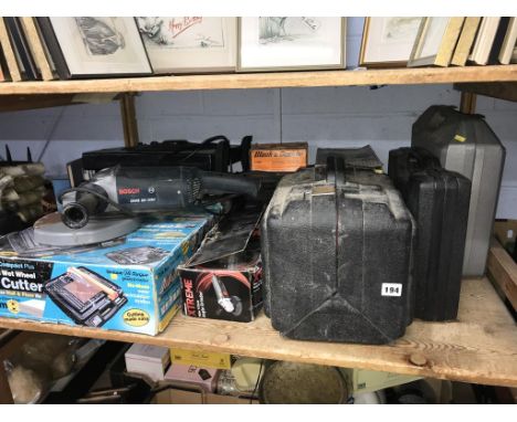 Assorted tools, to include a tile cutter