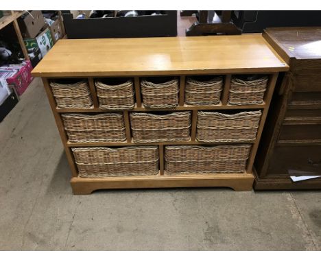 A pigeon hole chest, with ten drawers of tools, 103cm wide, 78cm long, 38cm deep