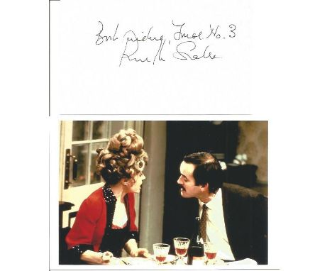 Prunella Scales signed autograph album page with 6 x 4 unsigned photo. Good Condition. All signed items come with our certifi