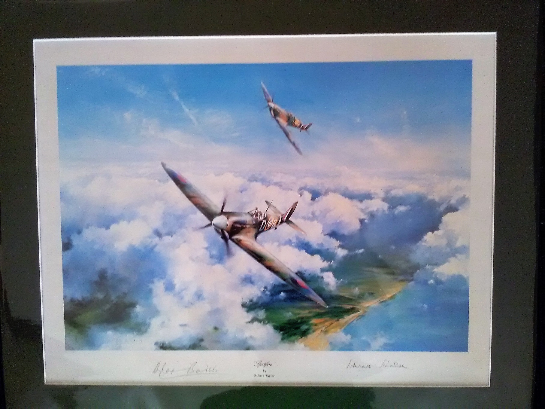 Spitfire Signed Robert Taylor Print. Signed by Douglas Bader and ...