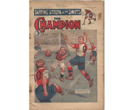 Teddys Tails 1935 Annual, 1954 Hobbies Handbook, 1954 Champion football magazine. UNSIGNED lot. Signs of age but unusual. Goo