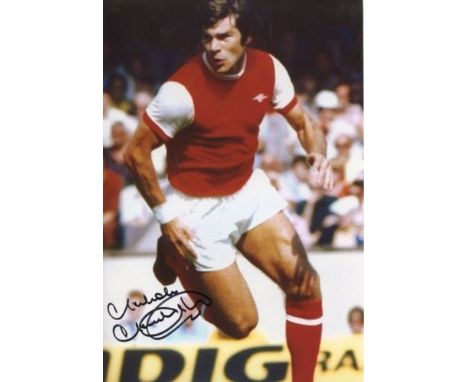 MALCOLM MAcDONALD 8x12 photo signed by former Arsenal & England striker Malcolm Macdonald. Good Condition. All signed items c