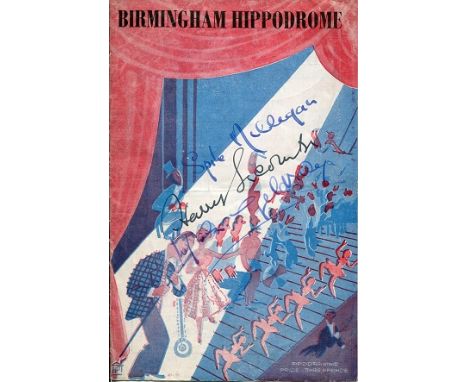 THE GOONS 1955 Birmingham Hippodrome Theatre program dated week commencing 20th June 1955 signed to front cover by Sir Harry 