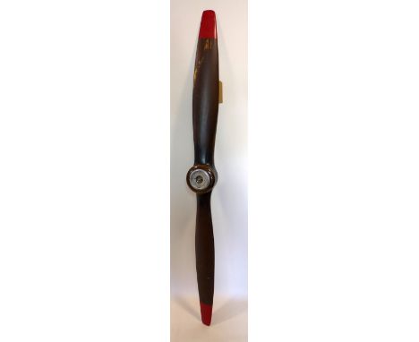 A vintage propeller with smiths barometer attached, L.185cm 