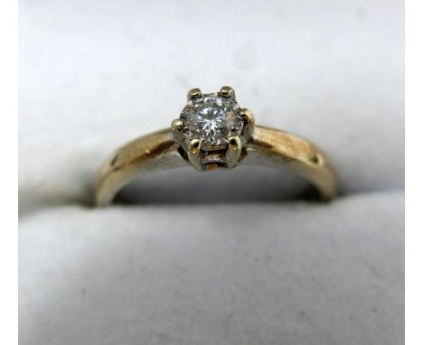 A 9ct white gold and diamond solitaire ring, 0.33carats, 2.5grams 