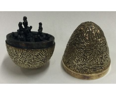 STUART DEVLIN: A silver gilt 'Surprise Egg'. Marked to base. Approx. 198 grams. Est. £200 - £300.