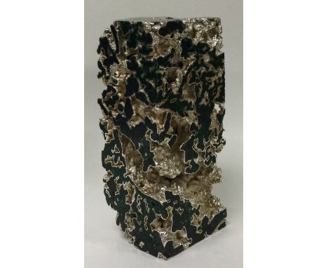 A fine contemporary silver and enamelled sculpture model of a brick. Marked to base. London 2001. Approx. 802 grams. Est. £50