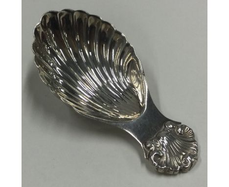 A George III silver caddy spoon with bright cut decoration. Birmingham 1806. By Samuel Pemberton. Approx. 20 grams. Est. £50 
