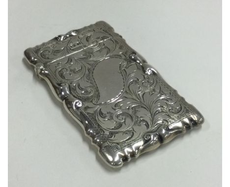 An engraved silver card case. Birmingham 1908. By S&Co. Approx. 46 grams. Est. £60 - £80. 