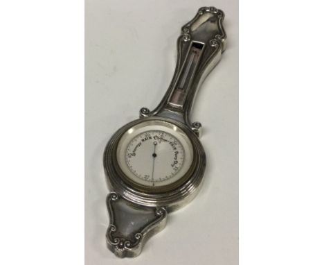 A silver and glass barometer. Birmingham 1901. By Henry Matthews. Approx. 201 grams. Est. £200 - £300.