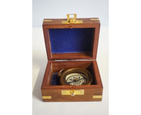 Boxed brass compass