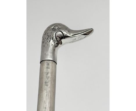 Brass duck handle walking stick