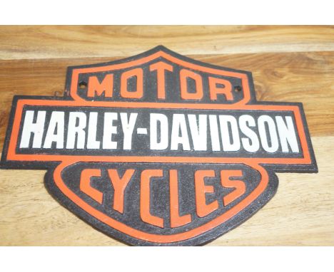 Cast Harley-Davidson sign