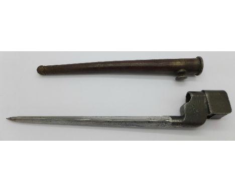 A British No.4 Mk1 socket bayonet with scabbard