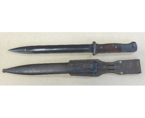 A German M1848 bayonet and scabbard made by Paul Weyersberg, Solingen in 1937, bayonet and scabbard have matching serial numb