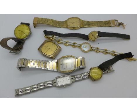 Lady's and gentleman's wristwatches; Seiko, Fossil, Consol, Genie, etc., one a/f