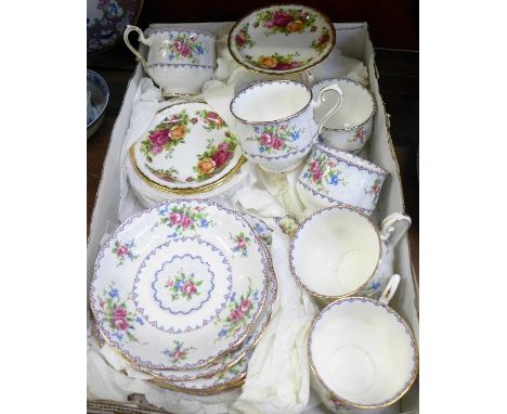 A collection of Royal Albert china, Petit Point cups and saucers, etc., second quality