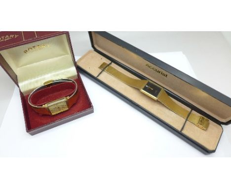 Two dress wristwatches, Rotary and Accurist, boxed
