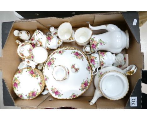 A mixed collection of Royal Albert Old Country Roses items to include - dinner plates, side plates, cups, saucers, teapot etc