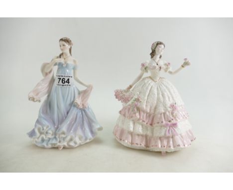 Coalport figure Olivia and Royal Worcester lady figure With all My Heart, both limited edition for Compton & Woodhouse with c