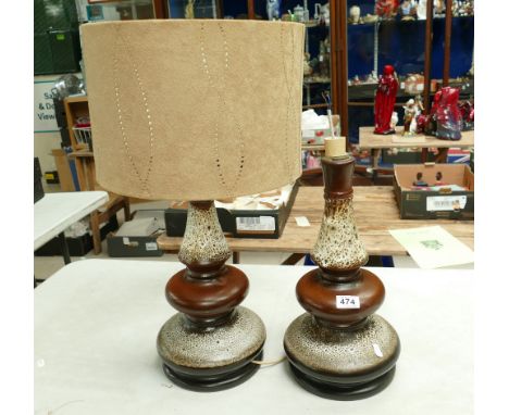 Two decorative West German type lamp bases (2).