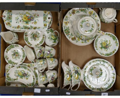 A collection of Masons Strathmore dinner and tea ware comprising teapot, tea cups & saucers, dinner plates, dishes etc , ( 2 