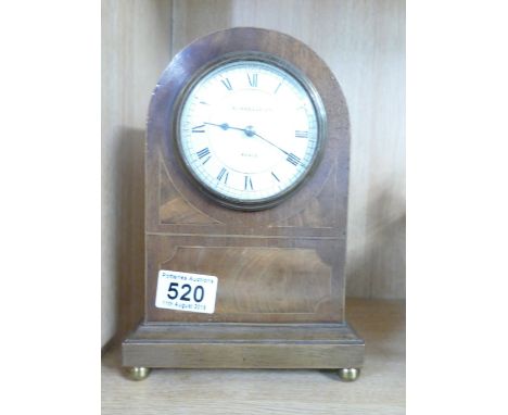 Mahogany cased domed top French mantle clock by Russells Limited of Paris. In ticking order