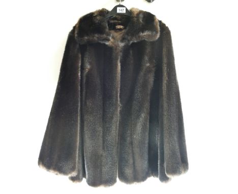 Faux Fur brown short jacket, approx size 12
